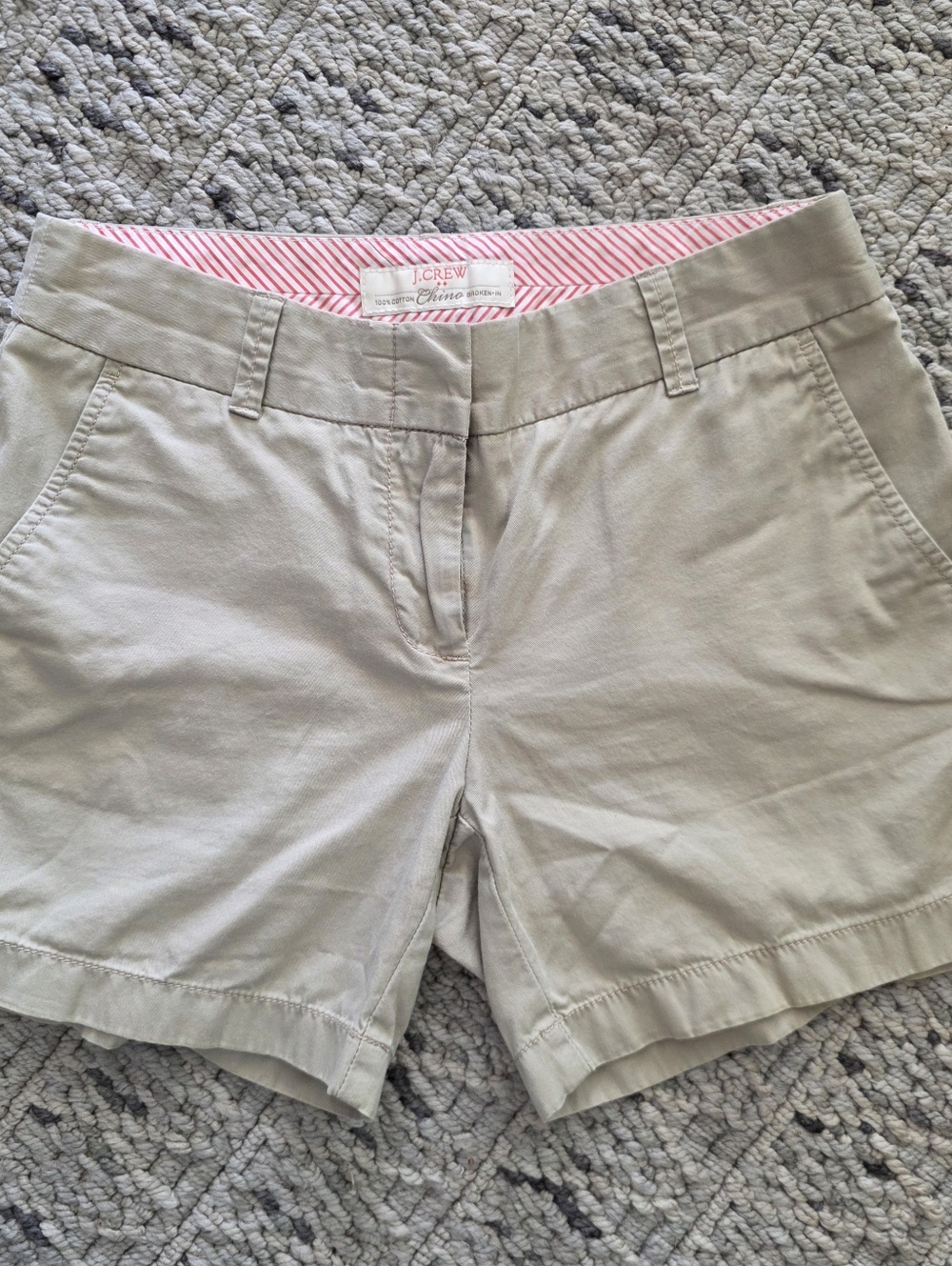 J.Crew Chino Shorts Sz 00 Khaki 100% Cotton Classic Preppy Summer